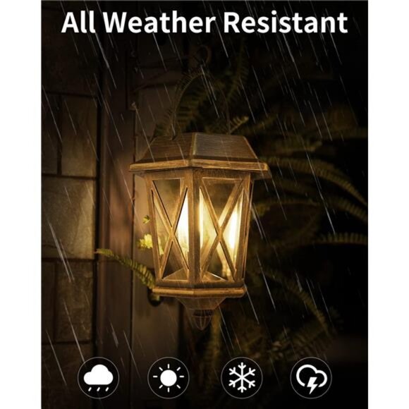 2 Pack Solar Lantern Outdoor Hanging Lights Waterproof Metal Solar Outdoor Light - Picture 5 of 8